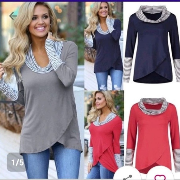 - Tops - Long Sleeve Patchwork Top